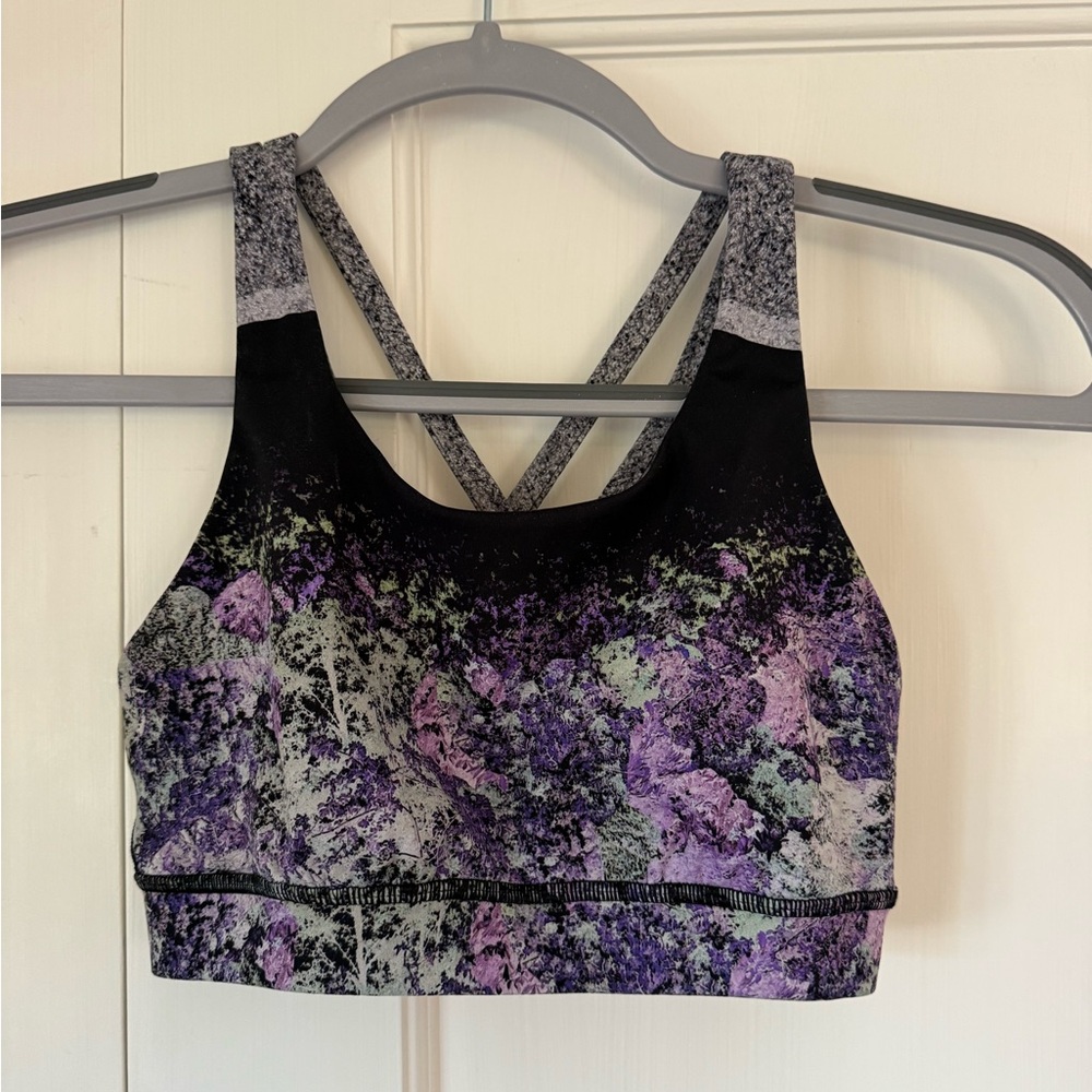 Women's Purple and Black Sports Bra